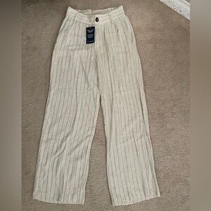 High Rise Wide Leg Linen Pants - size women’s small